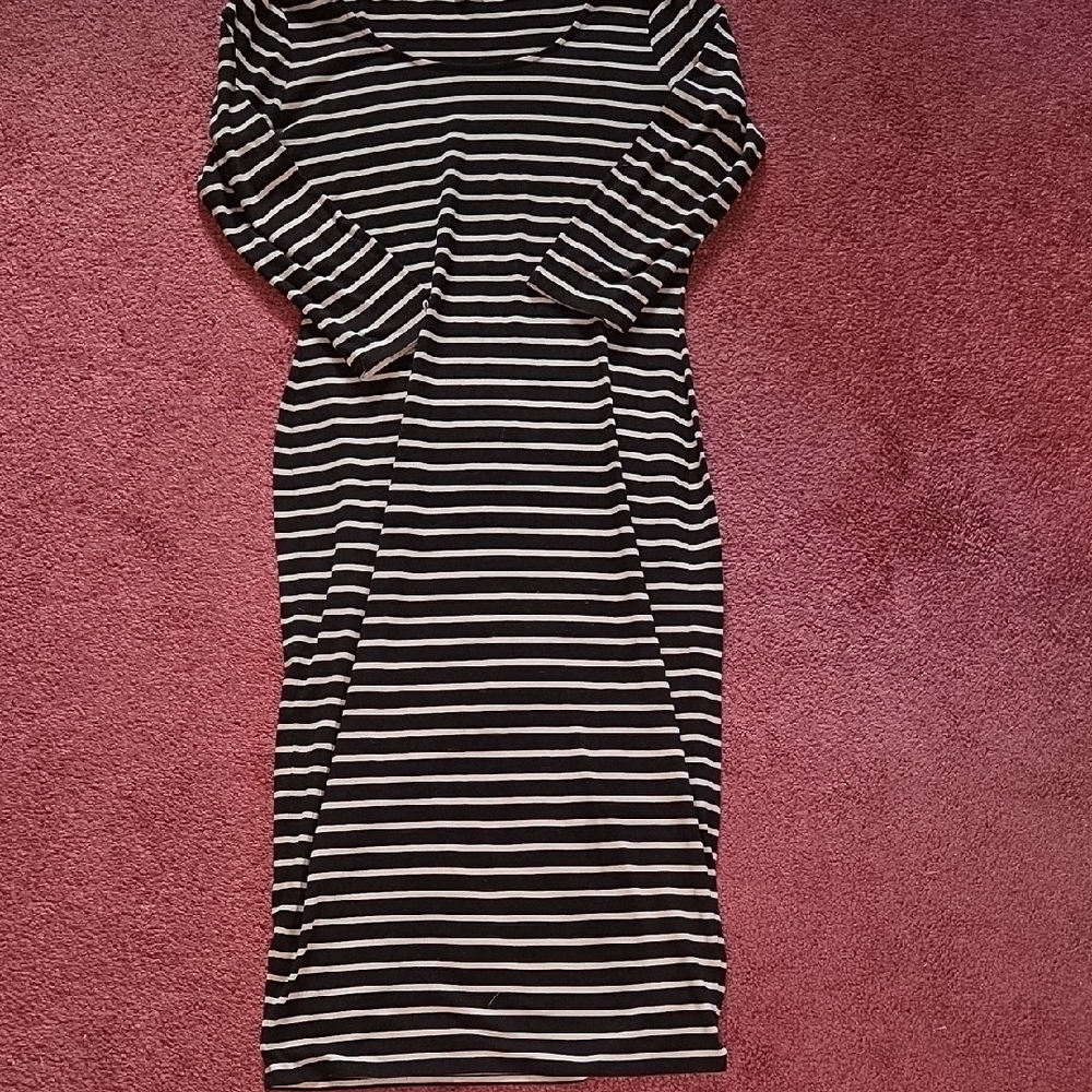 Black and White Striped T Shirt Women's Dress